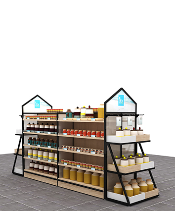 鋼木貨架雙面架